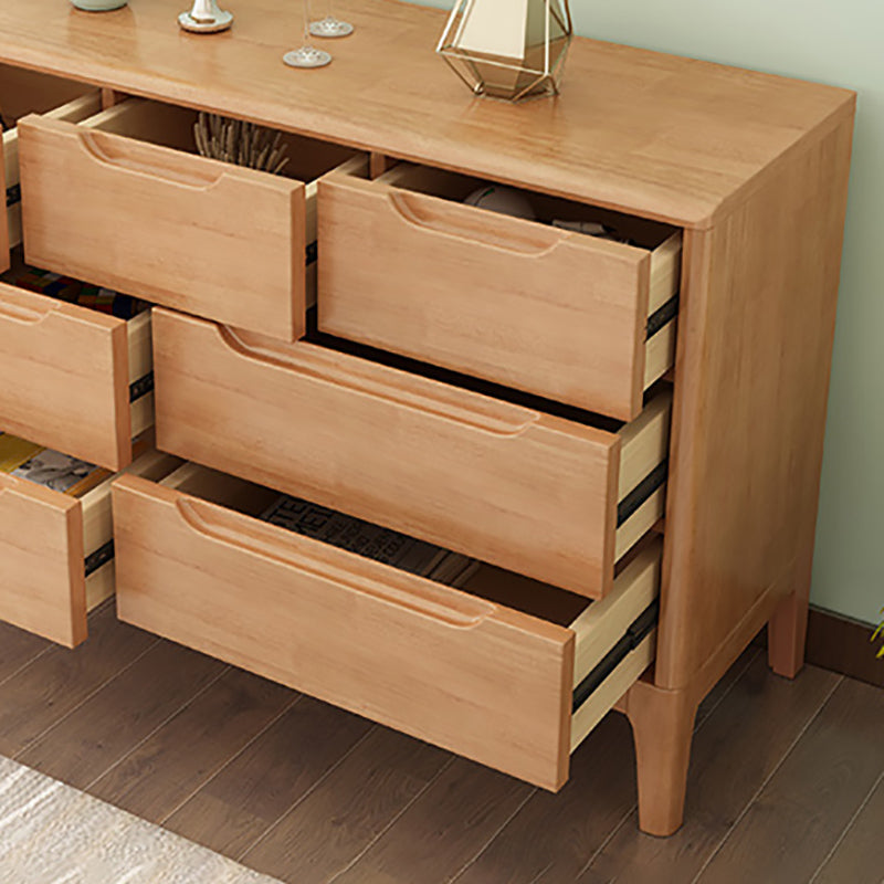 5/7 - Drawer Accent Chest Rubberwood Small Chest in Brown/Natural