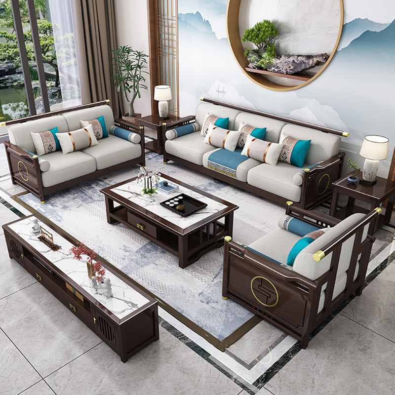 33"H Contemporary Sectional Sofa Fabric Sectional with Bostol Pillows