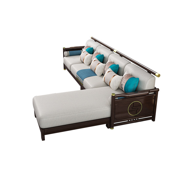 33"H Contemporary Sectional Sofa Fabric Sectional with Bostol Pillows