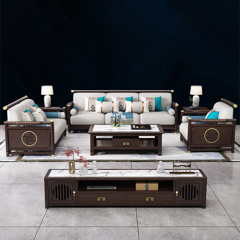 33"H Contemporary Sectional Sofa Fabric Sectional with Bostol Pillows