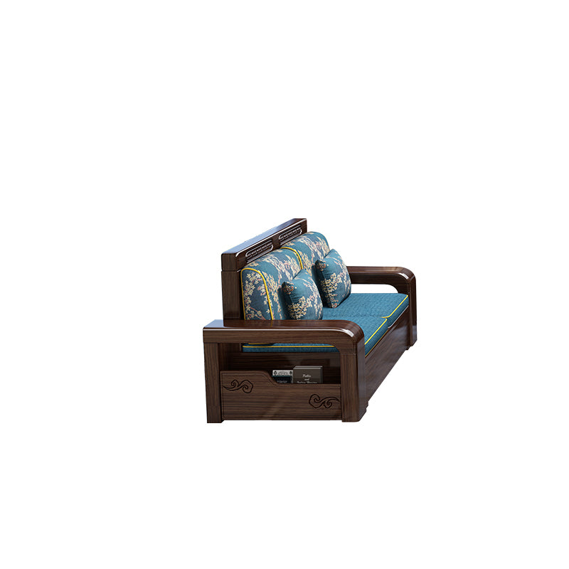 37"H Contemporary Sectional Sofa Storage Fabric Sectional with Bostol Pillows