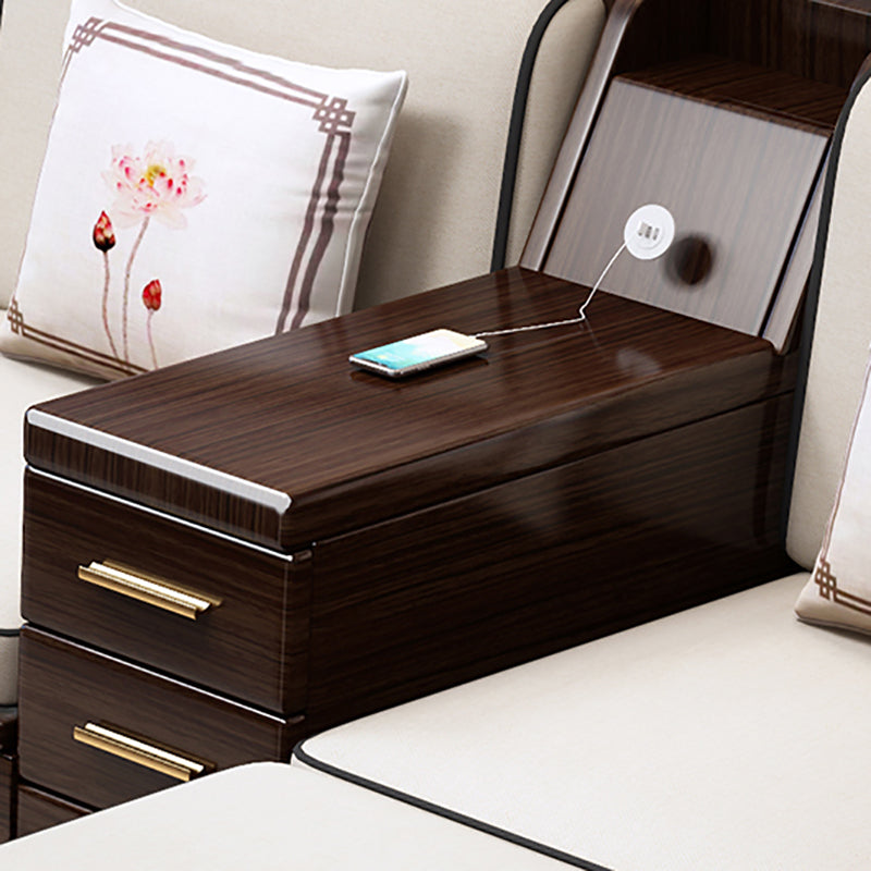 37"H Contemporary Sectional Sofa Storage Fabric Sectional with Bostol Pillows