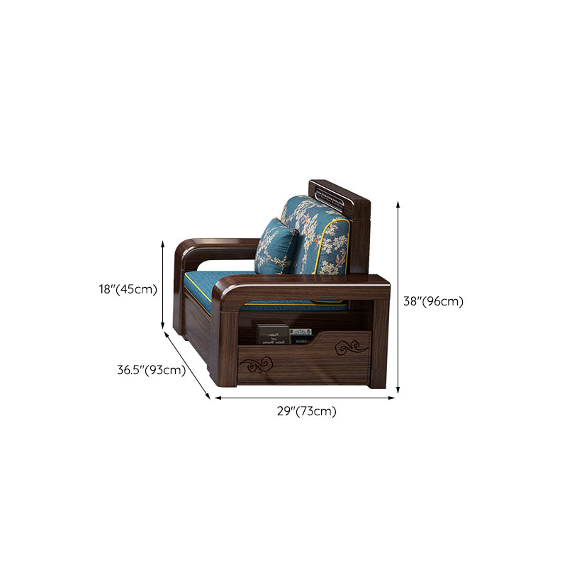 37"H Contemporary Sectional Sofa Storage Fabric Sectional with Bostol Pillows