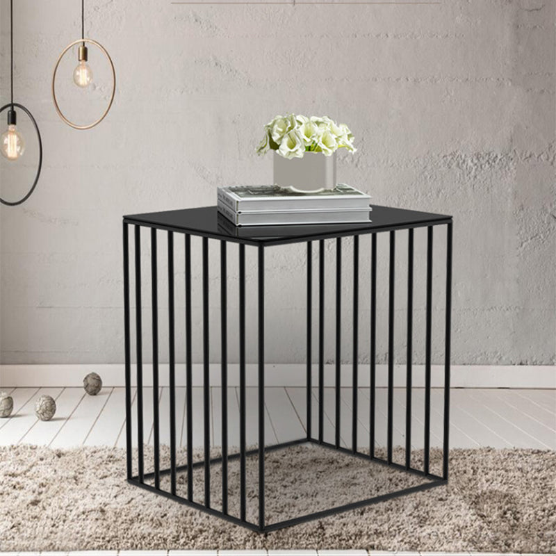 Mid-Century Metal Frame Rectangular Metal Wrap Living Room Side Table