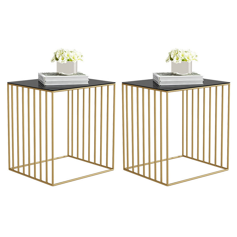 Mid-Century Metal Frame Rectangular Metal Wrap Living Room Side Table