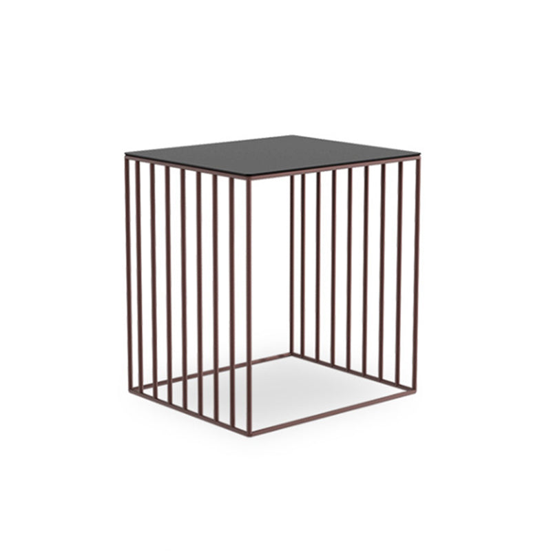 Mid-Century Metal Frame Rectangular Metal Wrap Living Room Side Table