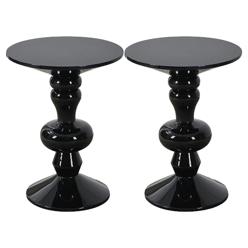 Contemporary End Table Wood Pedestal Round Living Room Side End Table
