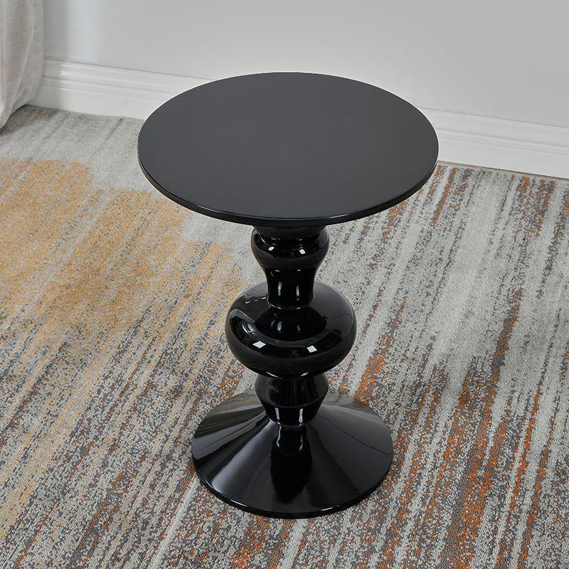 Contemporary End Table Wood Pedestal Round Living Room Side End Table
