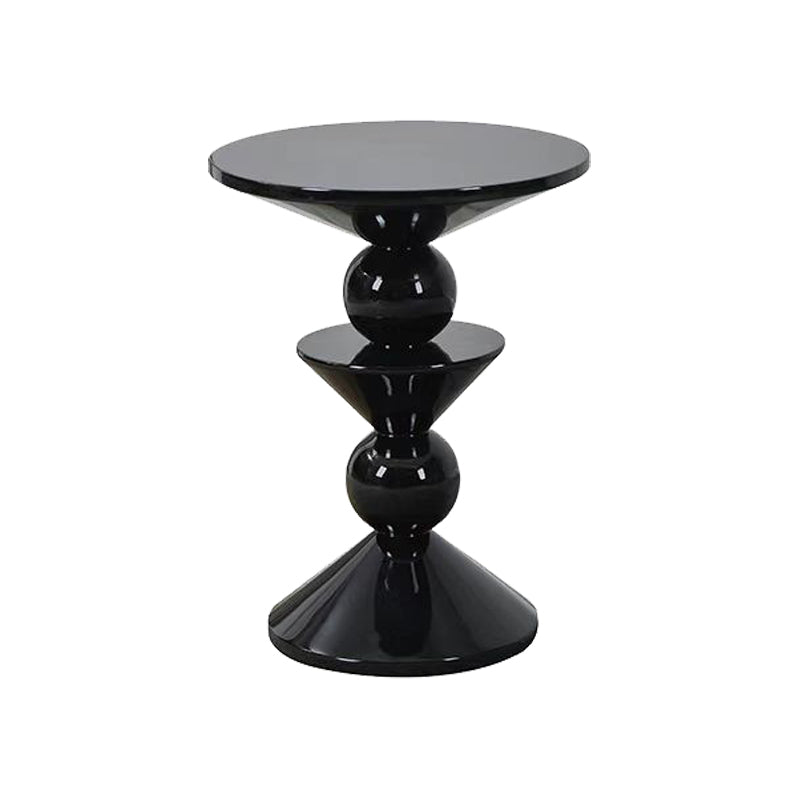 Contemporary End Table Wood Pedestal Round Living Room Side End Table