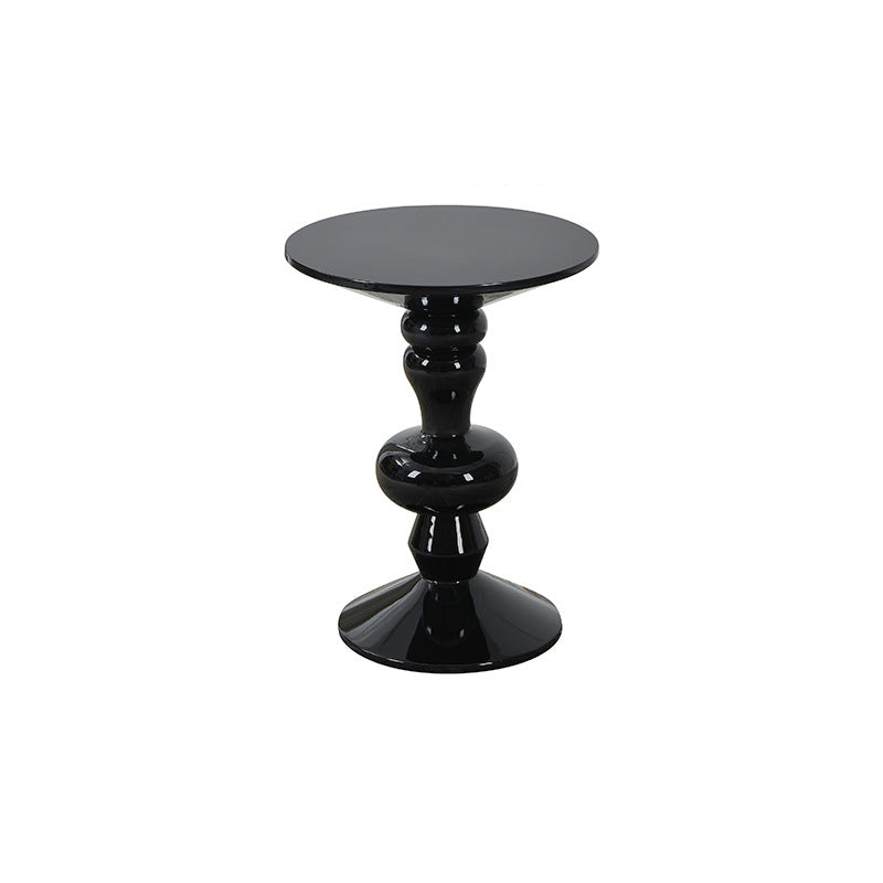 Contemporary End Table Wood Pedestal Round Living Room Side End Table