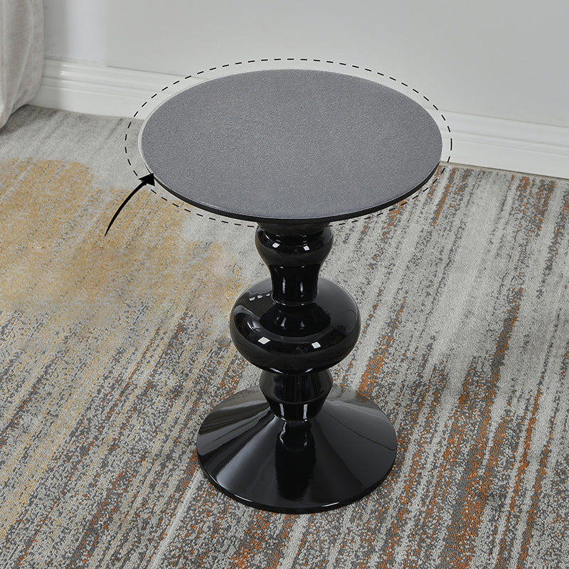 Contemporary End Table Wood Pedestal Round Living Room Side End Table