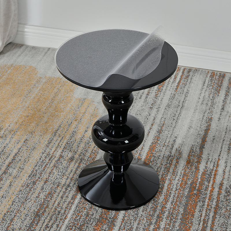 Contemporary End Table Wood Pedestal Round Living Room Side End Table