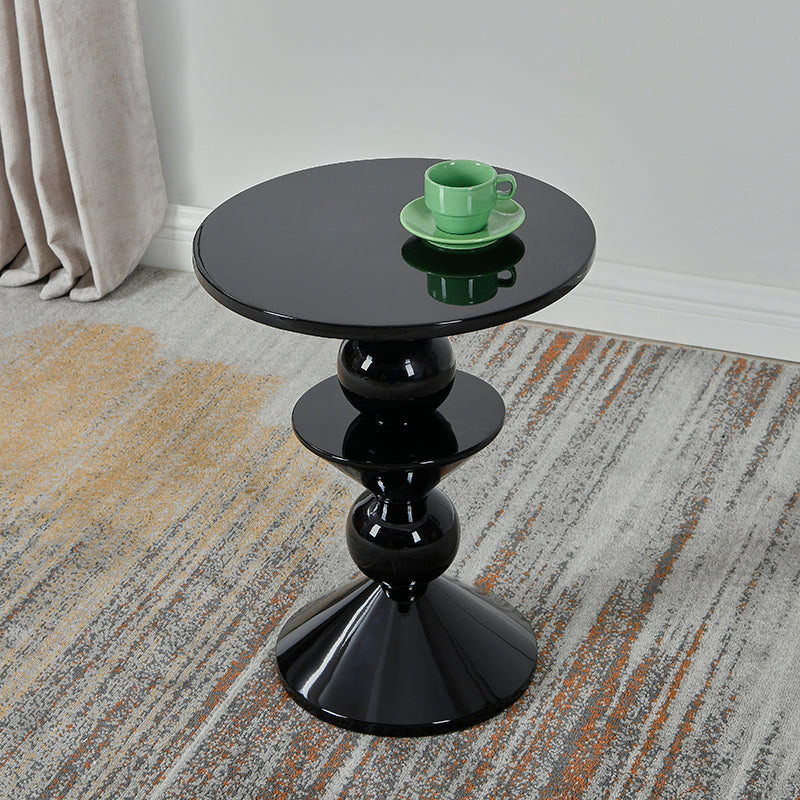 Contemporary End Table Wood Pedestal Round Living Room Side End Table