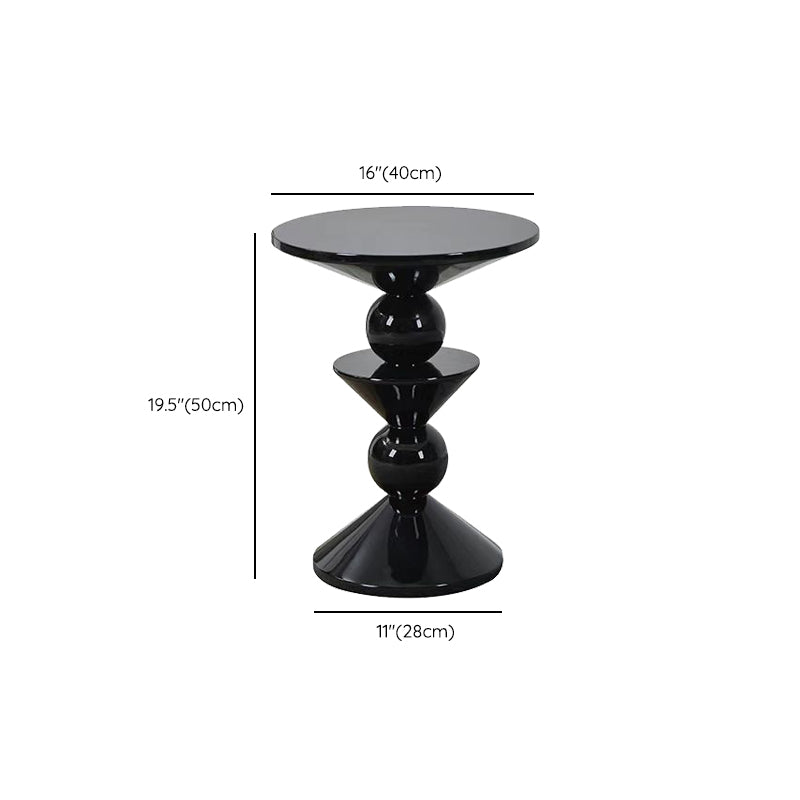 Contemporary End Table Wood Pedestal Round Living Room Side End Table