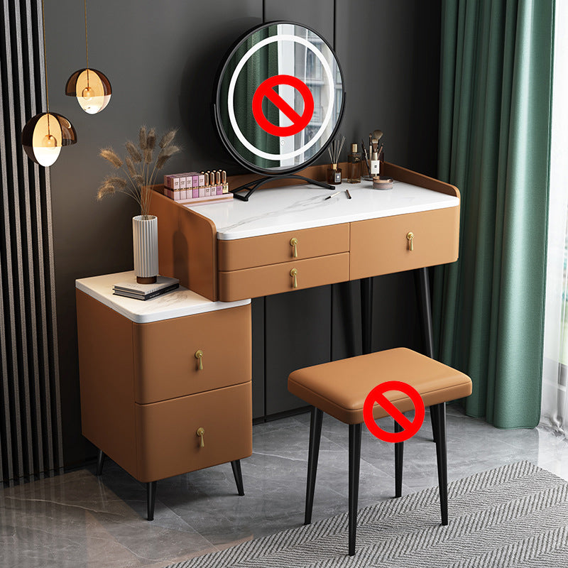 Bedroom Make-up Vanity 31.50" High Modern Dressing Table with 5 Drawers