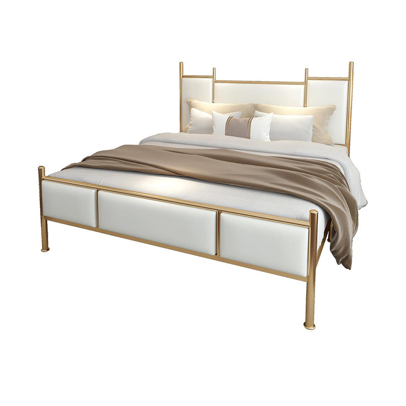 Metal Bed Frame Contemporary Standard Bed with Custom Gold Legs