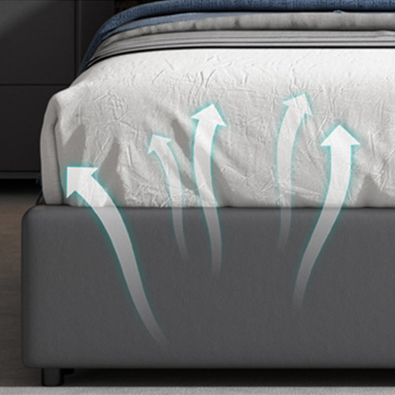 Grey Platform Bed Frame Contemporary Platform Bed with Lift Up Storage