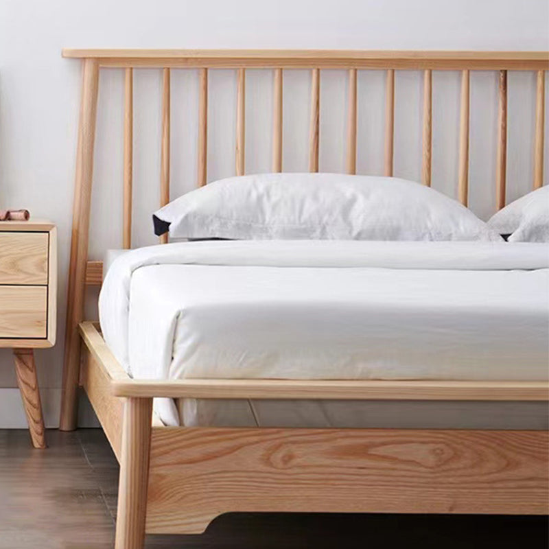 Solid Wood Open-Frame Bed Contemporary Ash Standard Bed with Legs
