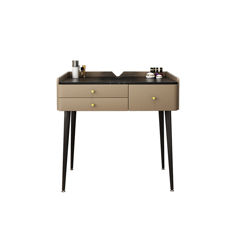 17.32" Wide Vanity Table with 3 Storage Drawers Stone Makeup Table