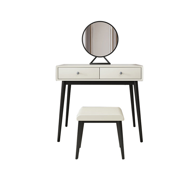 Wood White Makeup Table with 2 Drawers 15.74" Wide Vanity Tables for Bedroom