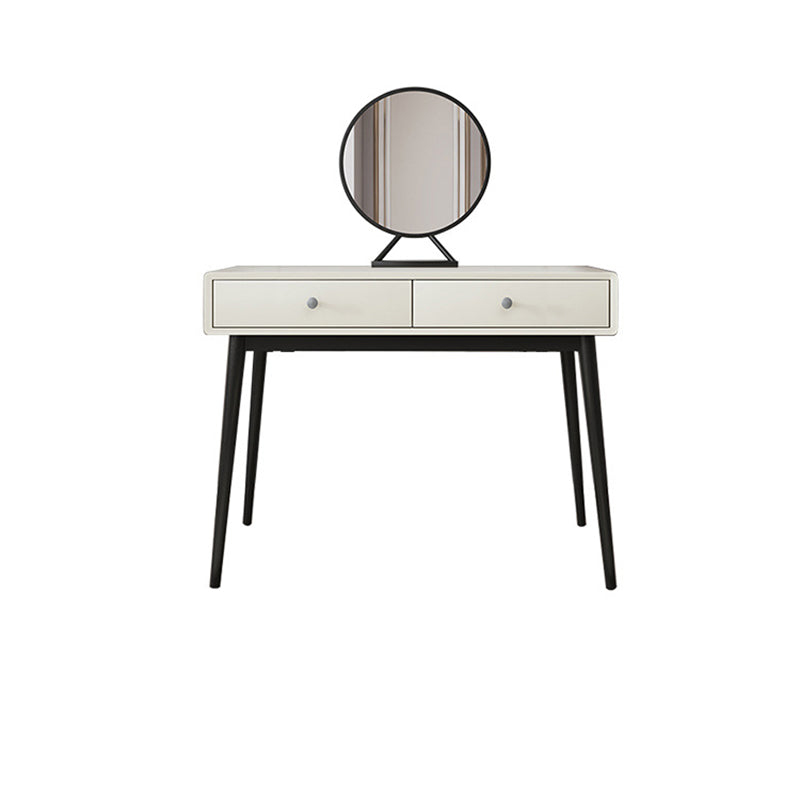 Wood White Makeup Table with 2 Drawers 15.74" Wide Vanity Tables for Bedroom
