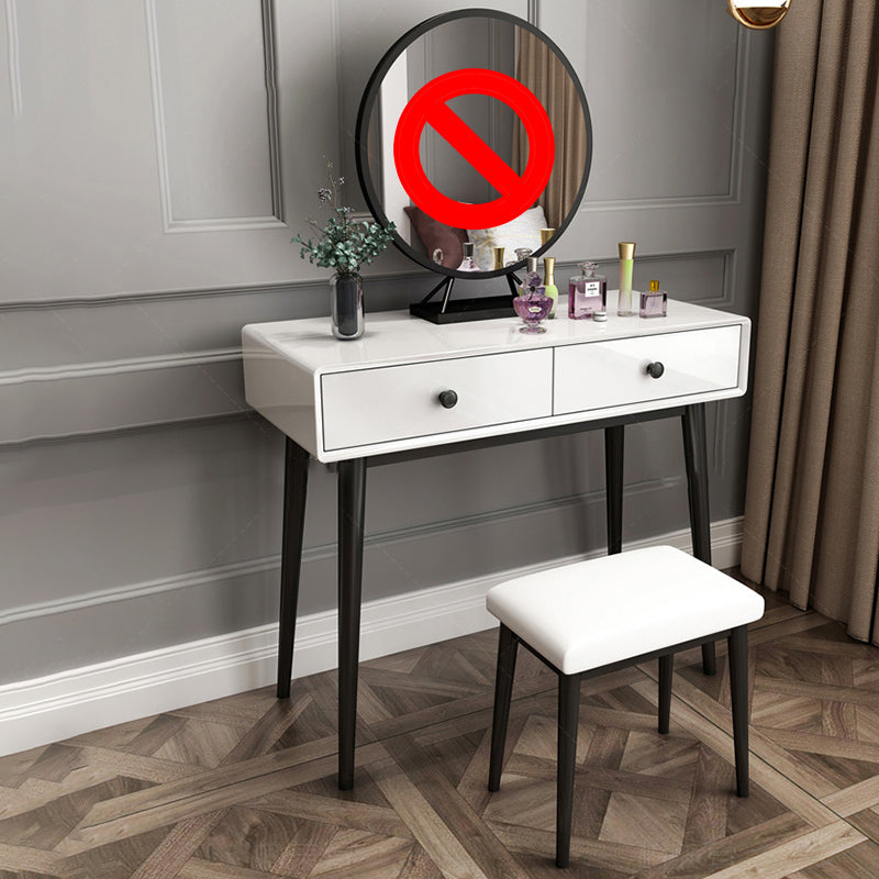 Wood White Makeup Table with 2 Drawers 15.74" Wide Vanity Tables for Bedroom