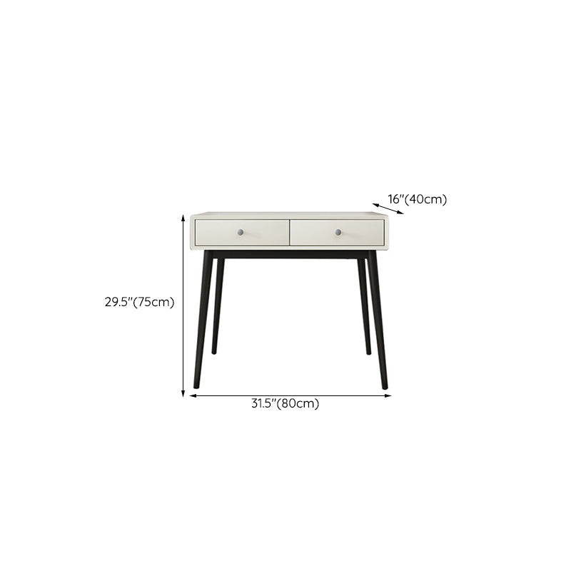Wood White Makeup Table with 2 Drawers 15.74" Wide Vanity Tables for Bedroom