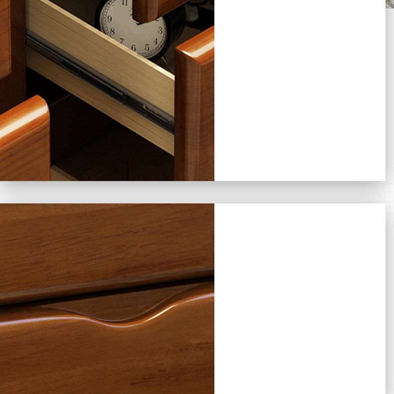 Mid-Century Modern Accent Chest with Drawers in Brown Rubberwood