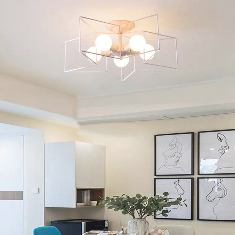 5-Lights Star Shape Flush Mount Ceiling Fixture Modern Flush Ceiling Lights