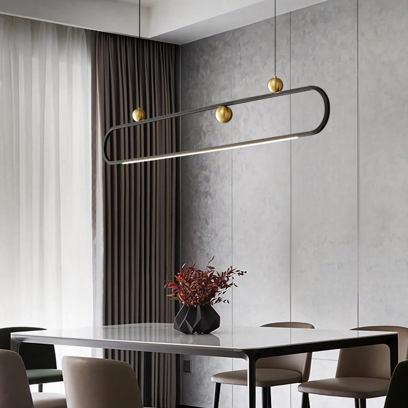 Metal Linear Island Pendant Lights Modern 1-Light Island Pendant Lighting