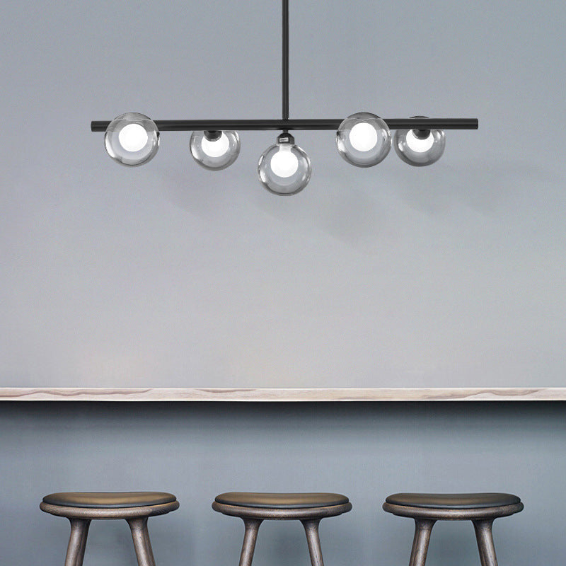 Glass Linear Island Lighting Simplicity Pendant Light Fixture for Dining Room