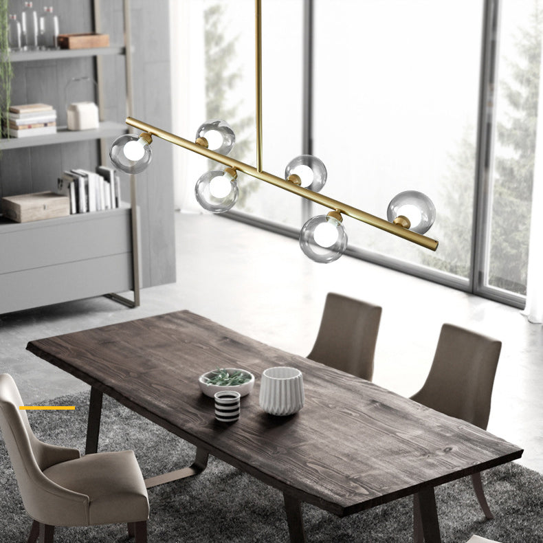 Glass Linear Island Lighting Simplicity Pendant Light Fixture for Dining Room