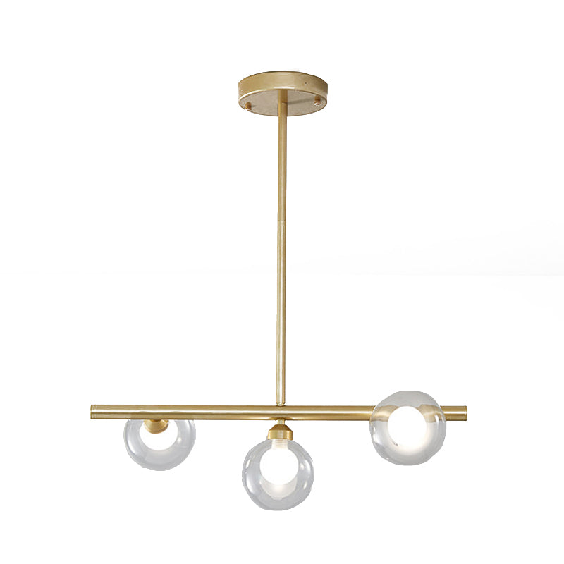 Glass Linear Island Lighting Simplicity Pendant Light Fixture for Dining Room
