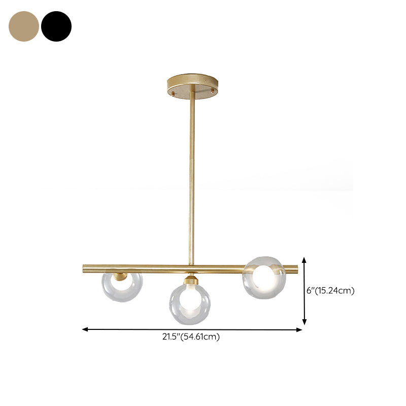 Glass Linear Island Lighting Simplicity Pendant Light Fixture for Dining Room