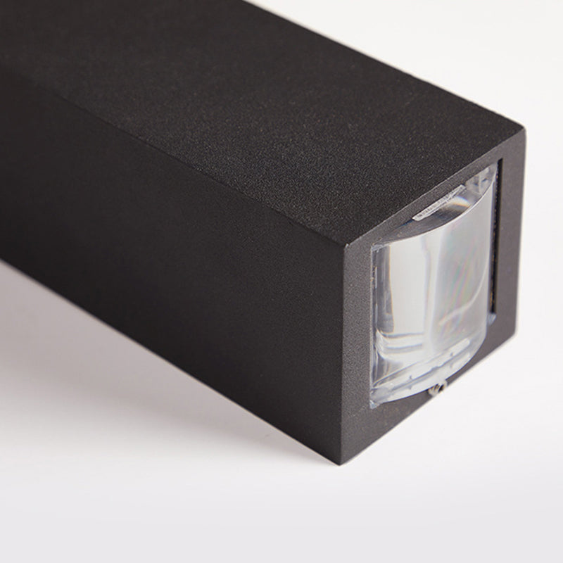 Contemporary Rectangular Wall Sconce Metal 2 Lights Wall Light in Black