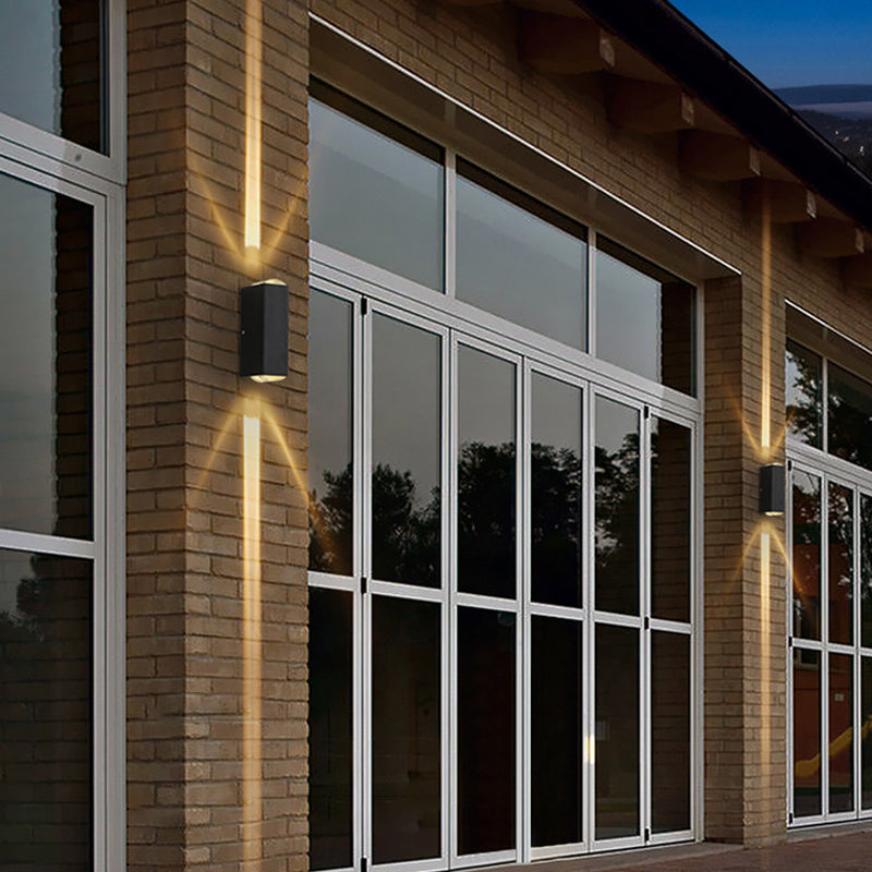 Contemporary Rectangular Wall Sconce Metal 2 Lights Wall Light in Black