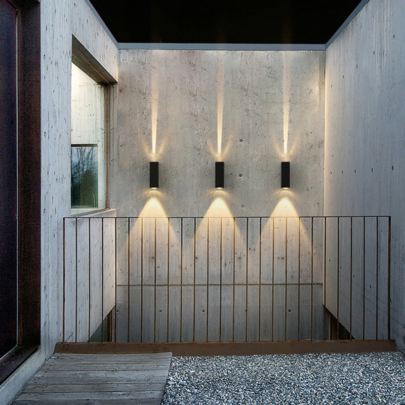 Contemporary Rectangular Wall Sconce Metal 2 Lights Wall Light in Black