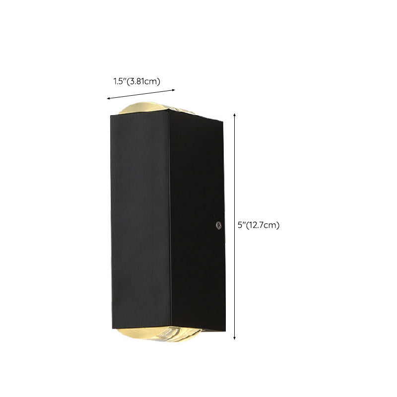 Contemporary Rectangular Wall Sconce Metal 2 Lights Wall Light in Black