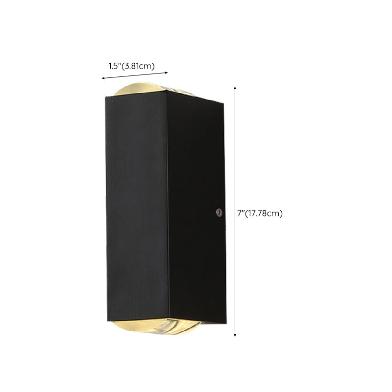 Contemporary Rectangular Wall Sconce Metal 2 Lights Wall Light in Black