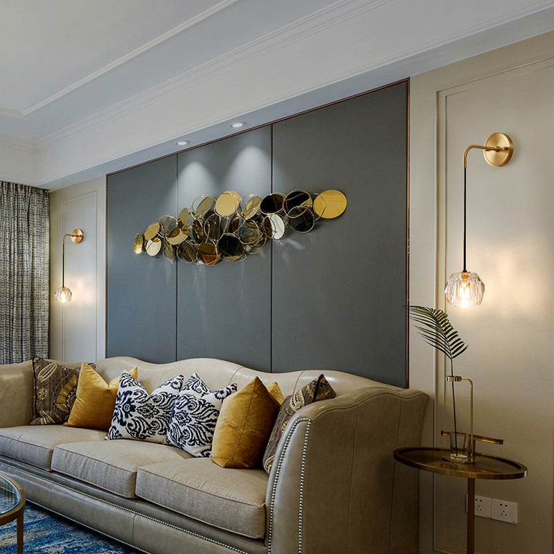 Contemporary Wall Sconce Crystal and Brass Sconce Lighting for Hallway