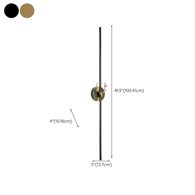 Contemporary LED Wall Sconce Thin-Line Sconce Lighting with Brass for Bedroom