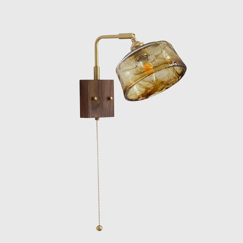 Contemporary Wall Sconce Armed Sconce Lighting with Glass for Bedroom