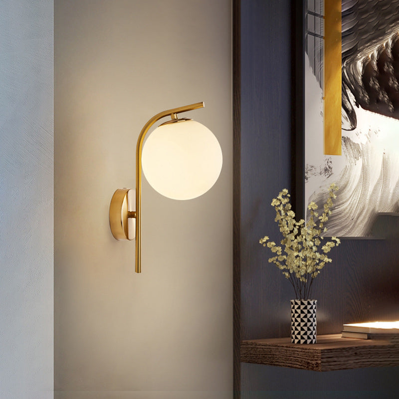 Glass Ball Shape Wall Light Modern Style 1 Light Wall Light Sconce