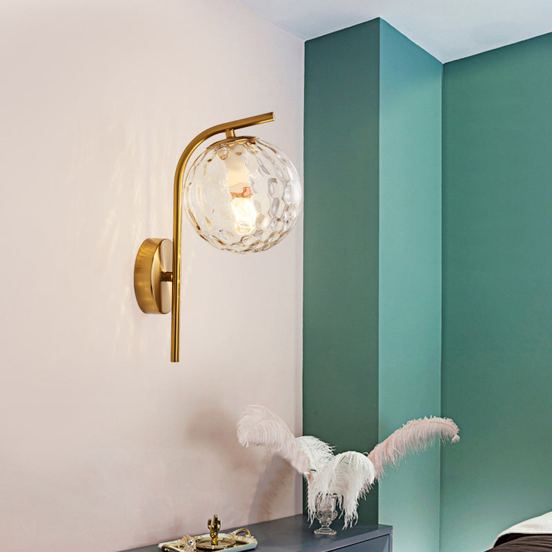 Glass Ball Shape Wall Light Modern Style 1 Light Wall Light Sconce
