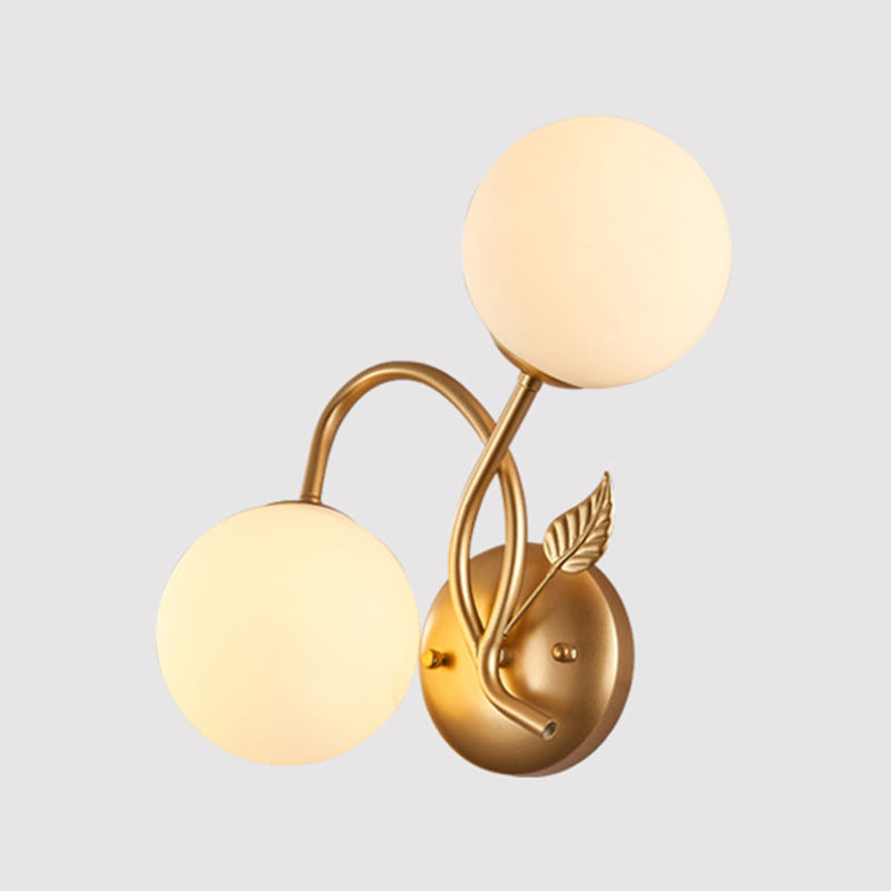 Industrial Style Ball Wall Sconce Glass 2 Light Sconces for Dining Room