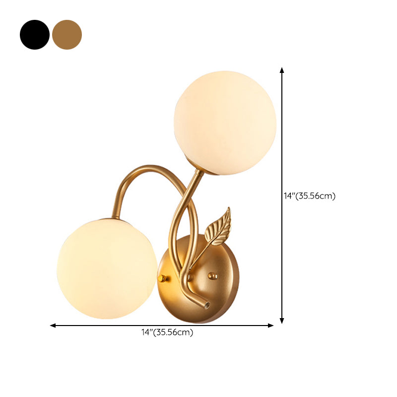 Industrial Style Ball Wall Sconce Glass 2 Light Sconces for Dining Room