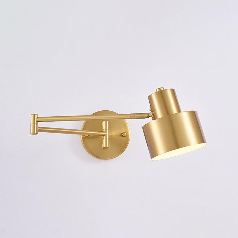 Modern Style Swing Arm Wall Lamp Metal 1 Light Sconces for Bedroom