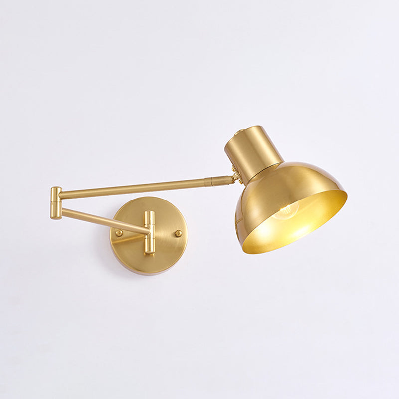 Modern Style Swing Arm Wall Lamp Metal 1 Light Sconces for Bedroom