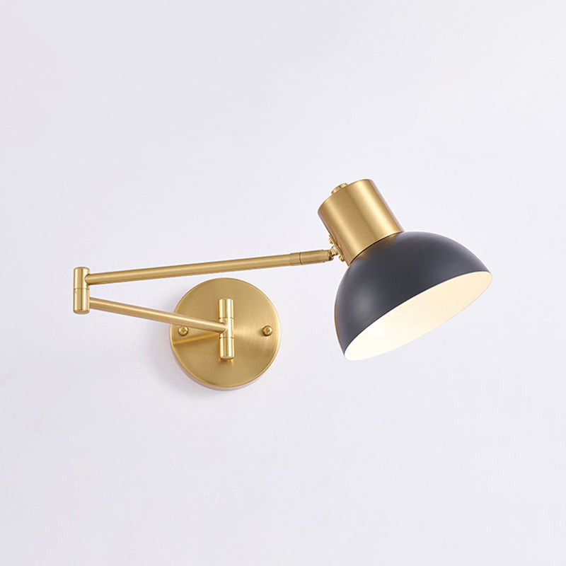 Modern Style Swing Arm Wall Lamp Metal 1 Light Sconces for Bedroom