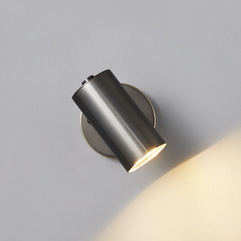 Modern Style Cylinder Wall Sconce Metal 1 Light Sconces for Bedroom